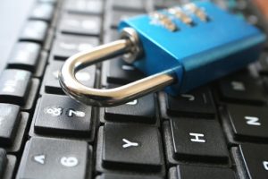 Cyber Security With Lock On Keyboard