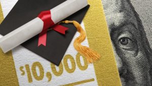Graduation Cap And Diploma On $10,000