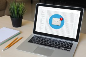 New mail online message email communication laptop computer desk