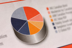 Pie chart showing a mutual fund portfolio