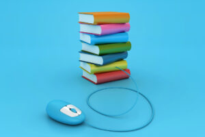 Stack of Books - Color Background - 3D Rendering